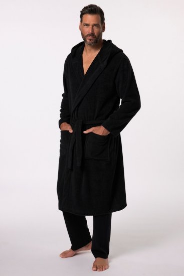 JP1880 Bathrobe Terry Black - Apakšveļa un peldšorti - Apakšveļa - 2XL-8XL