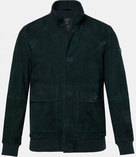 JP1880 Leather Jacket Suede with Stand-up Collar Dark Green - Jakas & Lietus apģērbs - Jakas - 2XL-12XL