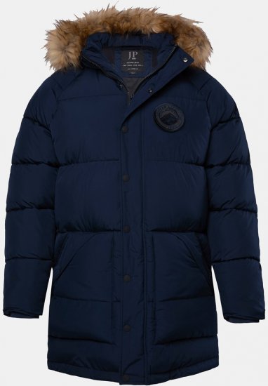 JP1880 Quilted Parka Lightweight and Warm with Faux Fur Hood Navy - Jakas & Lietus apģērbs - Jakas - 2XL-12XL