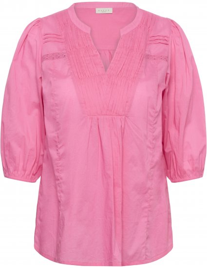 Kaffe Curve Karlia 3/4 Sleeve Blouse Pink - Blūzes & tunikas - 