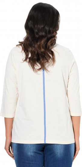 Ulla Popken Photo Graphic 3/4 Sleeve Tee Pearl White - Apdrukāti T-krekli sievietēm - 