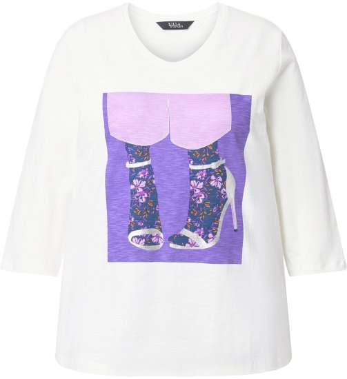 Ulla Popken Fashion Graphic T-Shirt Off-White - Apdrukāti T-krekli sievietēm - 