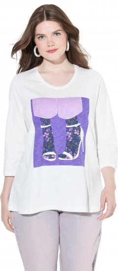 Ulla Popken Fashion Graphic T-Shirt Off-White - Apdrukāti T-krekli sievietēm - 