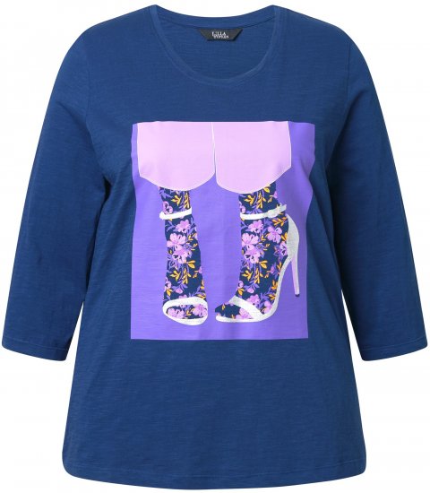 Ulla Popken Fashion Graphic T-Shirt Dark Blue - Apdrukāti T-krekli sievietēm - 