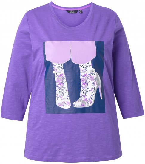 Ulla Popken Fashion Graphic T-Shirt Purple - Apdrukāti T-krekli sievietēm - 