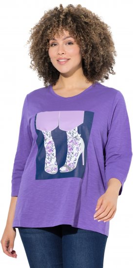 Ulla Popken Fashion Graphic T-Shirt Purple - Apdrukāti T-krekli sievietēm - 