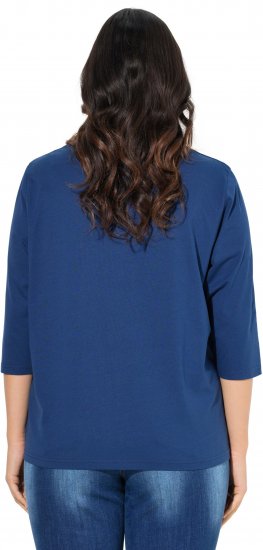 Ulla Popken Inspirational Graphic Lettering 3/4 Sleeve Tee Dark Blue - Apdrukāti T-krekli sievietēm - 