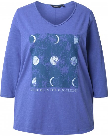 Ulla Popken Meet Me In The Moonlight 3/4 Sleeve Graphic Tee Atlantic Blue - Apdrukāti T-krekli sievietēm - 
