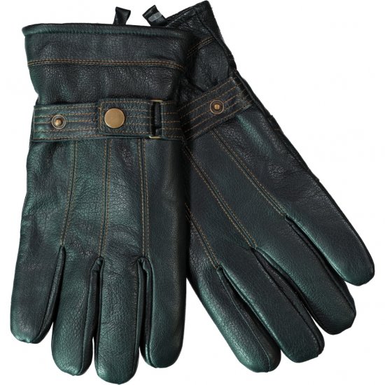 JP1880 Gloves Leather Warm Lining Black - Aksesuāri - 