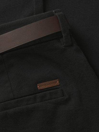 Jack & Jones Marco Adam Belted Slim Fit Chino Pants Black - Džinsi un bikses - Džinsi un Bikses - W40-W70