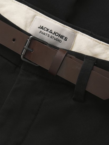 Jack & Jones Marco Adam Belted Slim Fit Chino Pants Black - Džinsi un bikses - Džinsi un Bikses - W40-W70