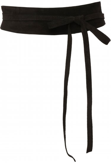 Ulla Popken Leather Tie Belt Black - Sieviešu jostas - 