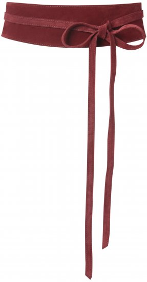Ulla Popken Leather Tie Belt Dark Red - Sieviešu jostas - 