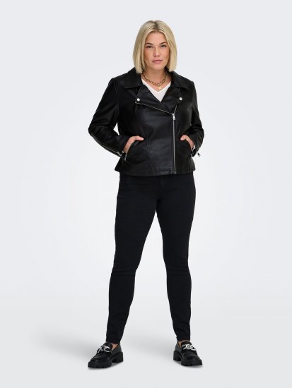 Only Carmakoma Emmy Biker Jacket Black - Ādas jakas - 