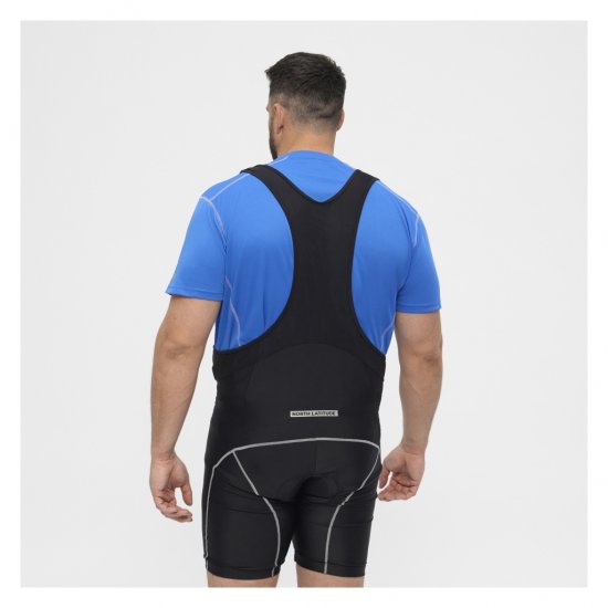 North Latitude Sport Bike Shorts With Suspenders Black - Velo apģērbs - 