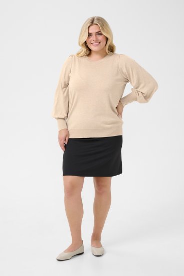 Kaffe Curve Lizzy Džemperis ar garām piedurknēm Bēšs - Džemperi & adījumi - 