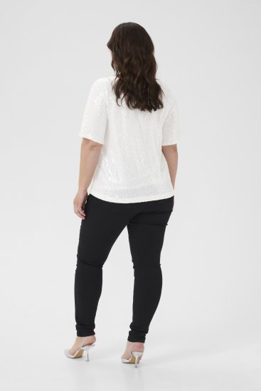 Kaffe Curve Mirana Sequin Blouse Chalk - Blūzes - 