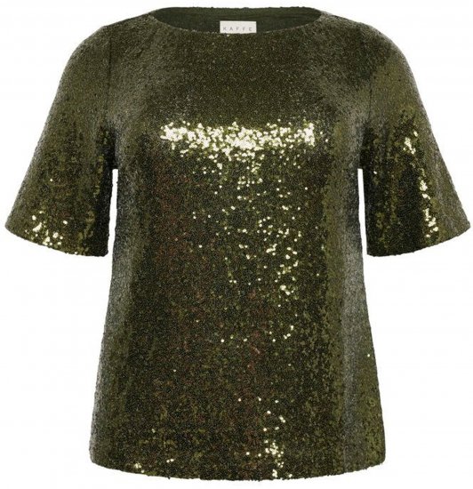 Kaffe Curve Mirana Sequin Blouse Ivy Green - Blūzes - 