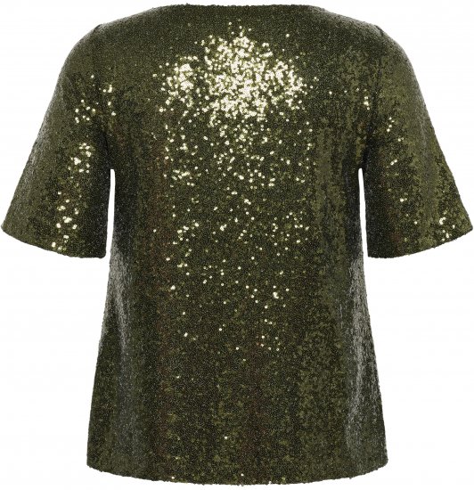 Kaffe Curve Mirana Sequin Blouse Ivy Green - Blūzes - 
