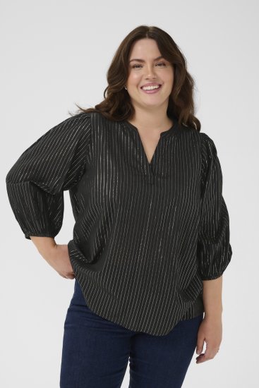 Kaffe Curve Luisa Blouse Black Deep - Blūzes - 