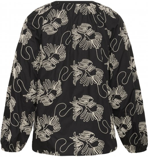 Kaffe Curve Kimmie Blouse Black Chalk Embroidery - Blūzes - 