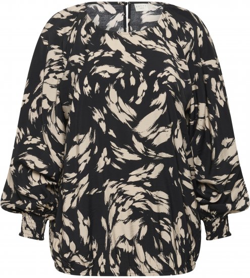 Kaffe Curve Olla Blūze ar garām piedurknēm Melns - Blūzes & tunikas - 