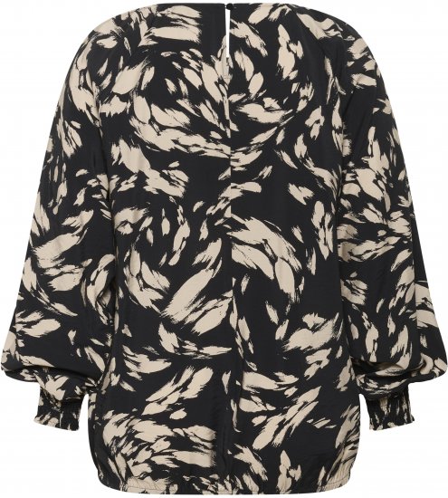 Kaffe Curve Olla Blūze ar garām piedurknēm Melns - Blūzes & tunikas - 
