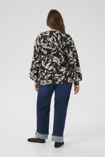 Kaffe Curve Olla Blūze ar garām piedurknēm Melns - Blūzes & tunikas - 