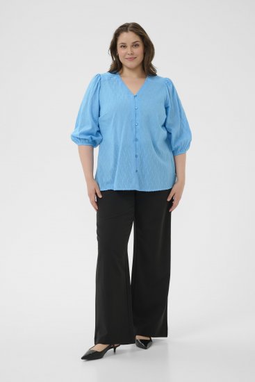 Kaffe Curve Gabby Blouse Azure Blue - Blūzes - 
