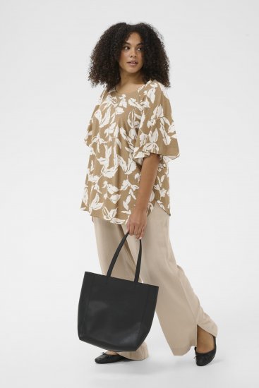 Kaffe Curve Marla Blouse Oak Chalk Leaf - Blūzes - 