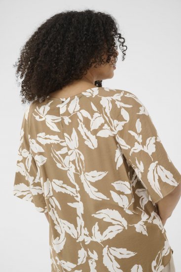 Kaffe Curve Marla Blouse Oak Chalk Leaf - Blūzes - 