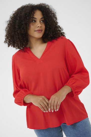Kaffe Curve Mille Blouse Poppy Red - Blūzes - 