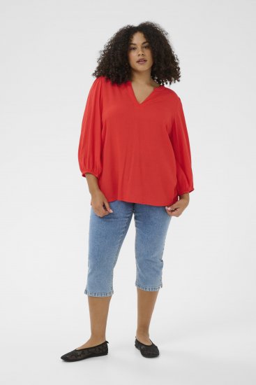 Kaffe Curve Mille Blouse Poppy Red - Blūzes - 