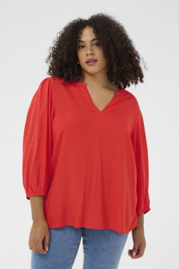 Kaffe Curve Mille Blouse Poppy Red - Blūzes - 