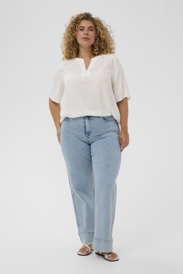 Kaffe Curve Mina Lace Blouse Chalk White - Blūzes & tunikas - 