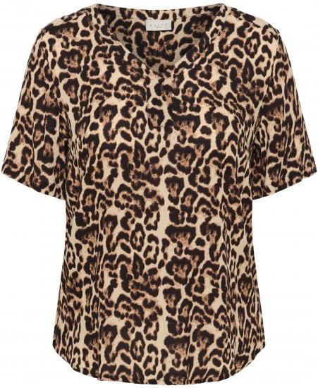 Kaffe Curve Ami Short Sleeve Blouse Printed Leopard - Blūzes & tunikas - 