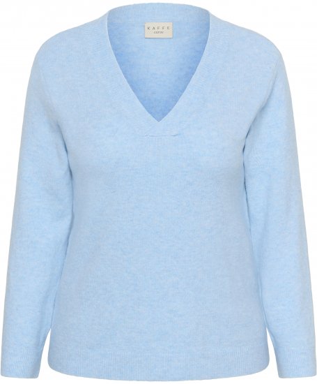 Kaffe Curve Jilanda V-Neck Pullover Blue - Džemperi & adījumi - 