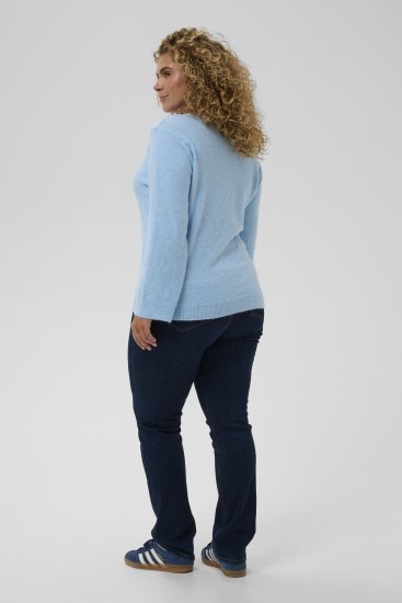 Kaffe Curve Jilanda V-Neck Pullover Blue - Džemperi & adījumi - 