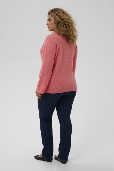 Kaffe Curve Jilanda V-Neck Pullover Red - Džemperi & adījumi - 