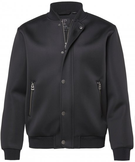 JP1880 College Jacket Scuba Fabric with Zipper Black - Jakas & Lietus apģērbs - Jakas - 2XL-12XL