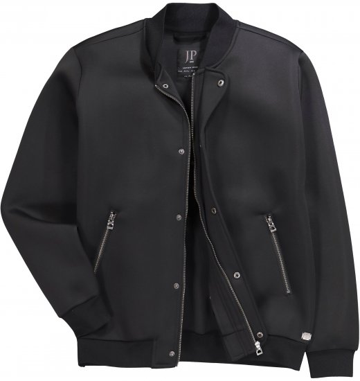 JP1880 College Jacket Scuba Fabric with Zipper Black - Jakas & Lietus apģērbs - Jakas - 2XL-12XL