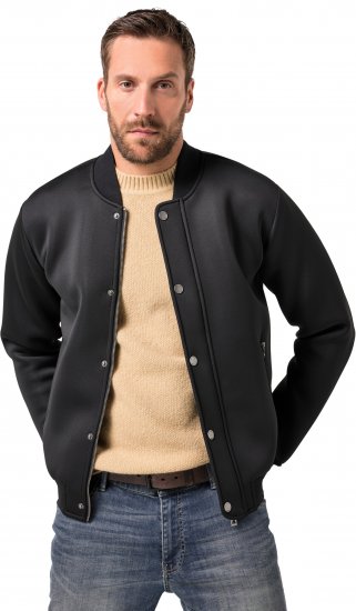 JP1880 College Jacket Scuba Fabric with Zipper Black - Jakas & Lietus apģērbs - Jakas - 2XL-12XL