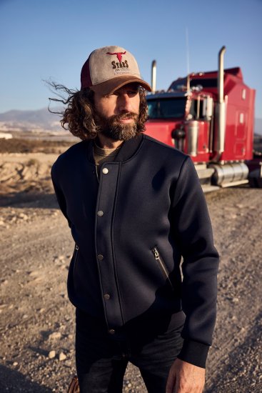 JP1880 College Jacket Scuba Fabric with Zipper Navy - Jakas & Lietus apģērbs - Jakas - 2XL-12XL