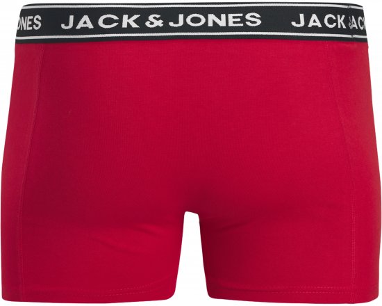Jack & Jones Hector Solid Trunks 3-Pack Navy/Red/Grey - Bokseršorti - Vīriešu lielie bokseru šorti