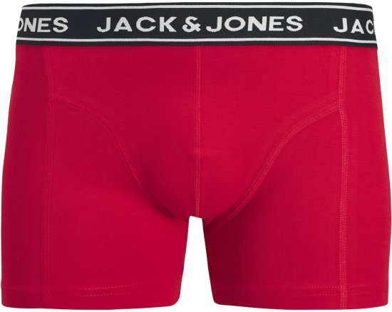 Jack & Jones Hector Solid Trunks 3-Pack Navy/Red/Grey - Bokseršorti - Vīriešu lielie bokseru šorti