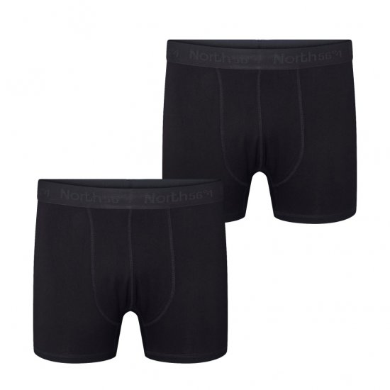 North Latitude Bamboo 2-Pack Trunks Black - Bokseršorti - Vīriešu lielie bokseru šorti