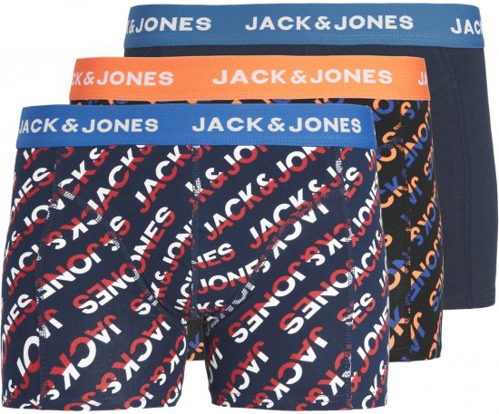 Jack & Jones Logo Trunks 3-Pack Navy Blazer - Apakšveļa un peldšorti - Apakšveļa - 2XL-8XL