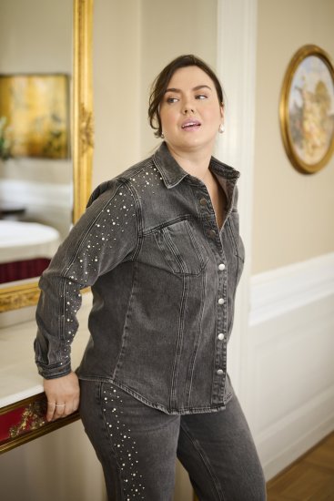 Kaffe Curve Petri Denim Jacket Grey Vintage Wash - Jakas - 