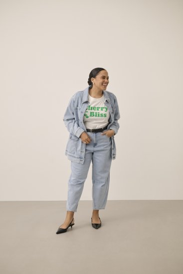 Kaffe Curve Ninna Casual Jacket Light Blue Washed - Jakas - 