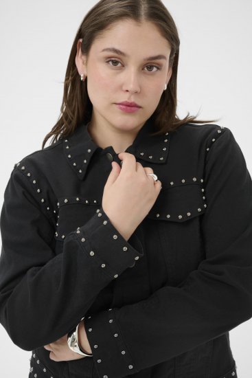 Kaffe Curve Brenn Twill Jacket Washed Black - Džinsu jakas - 